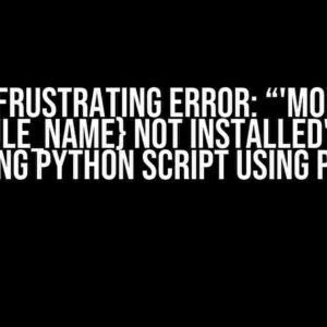 The Frustrating Error: “'Module {Module_Name} not installed' when running python script using PyQt5”